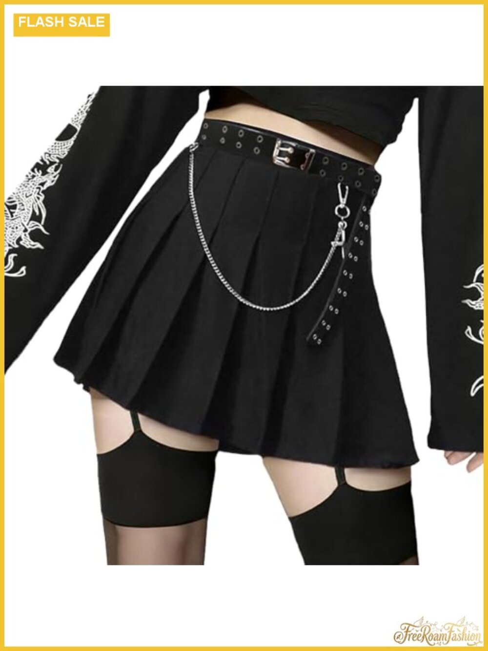 Pleated Mini Skort High Waist A-Line with Belt Flared Casual